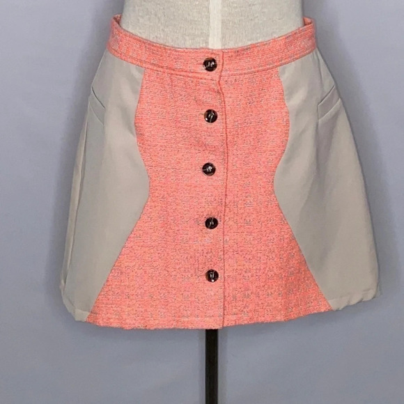 Jovonna London Tweed Side Pocket Button Down Skirt - Picture 1 of 5